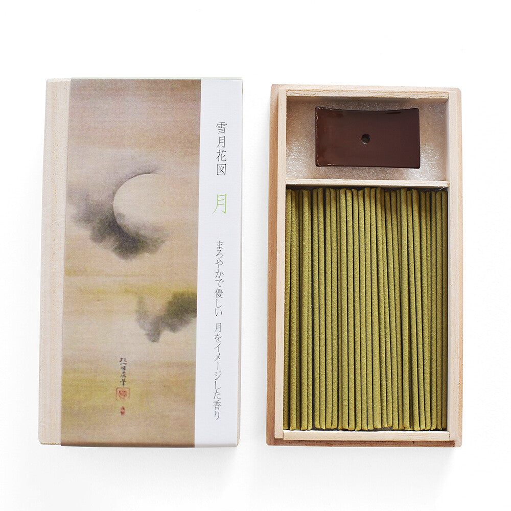Snow, Moon, and Flowers Incense Sticks in Paulownia Wood Box