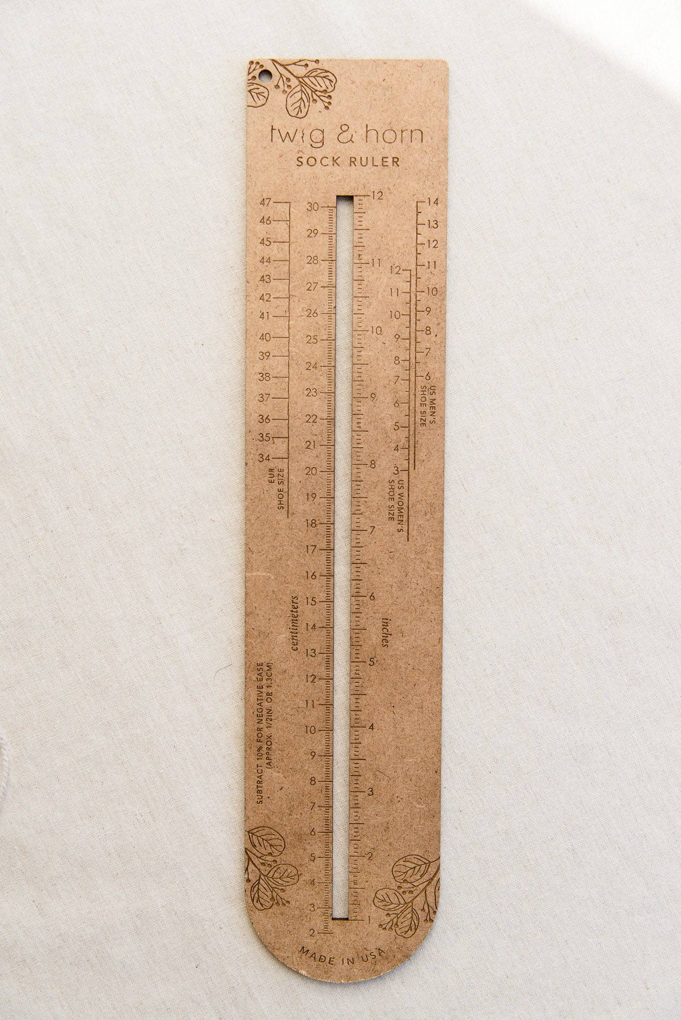 Sock Sizing Ruler